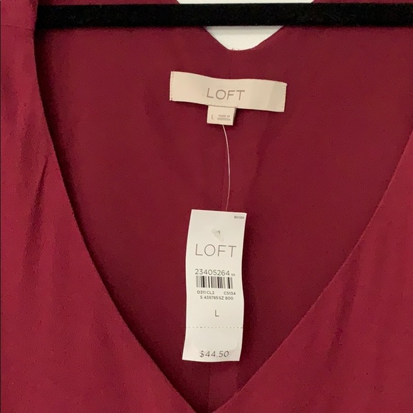 NWT-Loft flowy burgundy tank - Picture 3 of 5